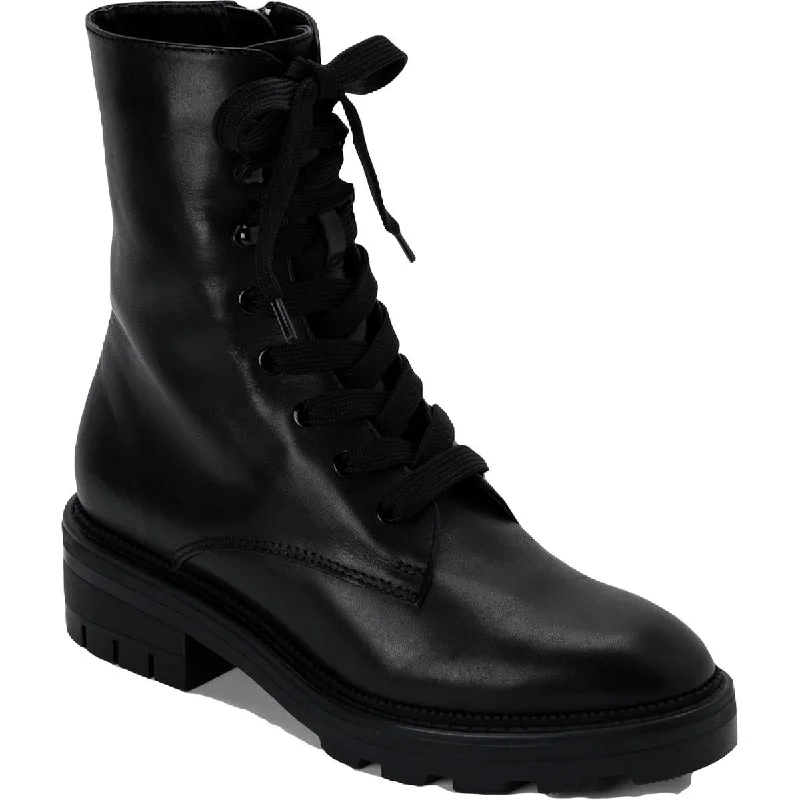 Boots for long rainy scenes -Dolce Vita Womens Lottie Zipper Lug Sole Combat & Lace-up Boots