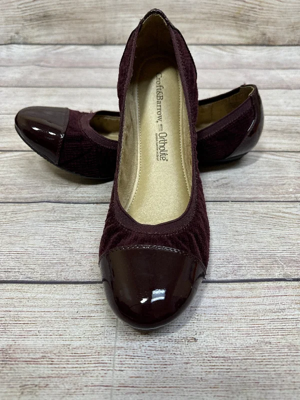 Luxury flats on discount sale -Shoes Flats By Croft And Barrow In Maroon, Size: 9