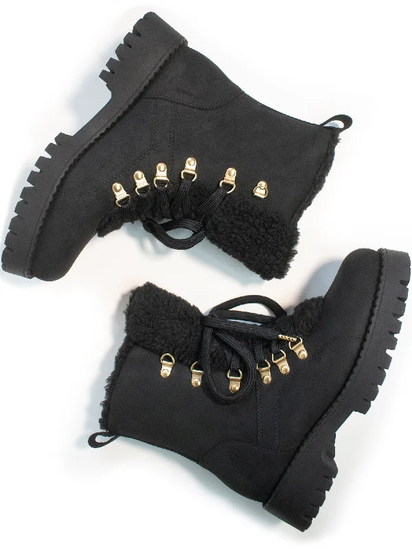 Boots with light sole padding -Recycled Vegan Shearling Boots