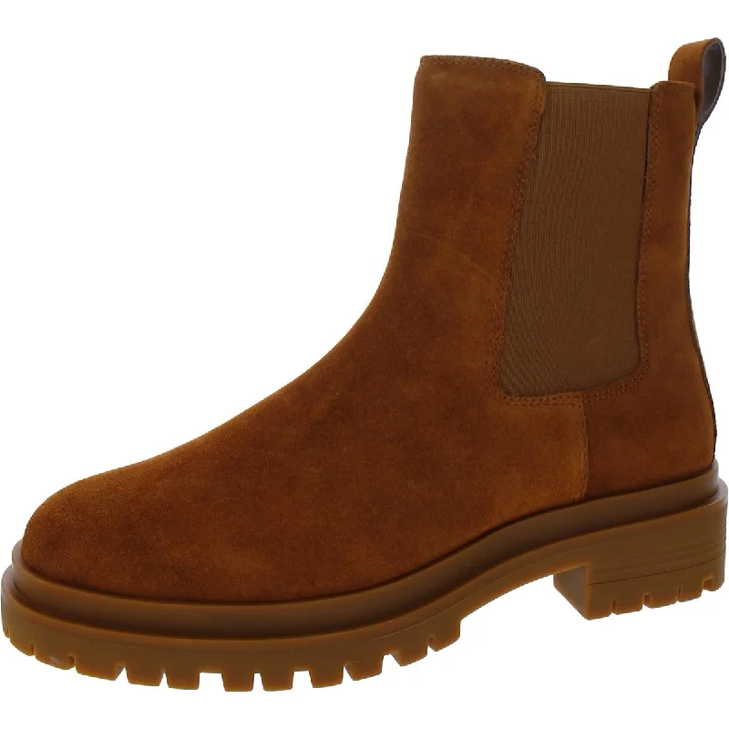 Boots for women with shin strain -Lauren Ralph Lauren Womens Corinne  Lugged Sole Ankle Chelsea Boots