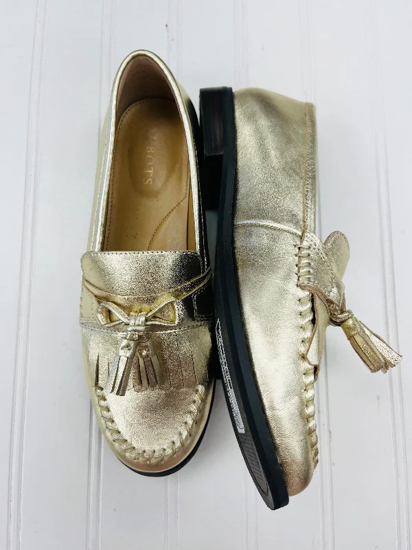 Slip-on flats for quick wear -Shoes Flats By Talbots In Gold, Size: 6.5