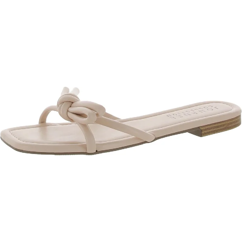 Steal sandals with shore deals -Journee Collection Womens FauxLeather Flat Slide Sandals