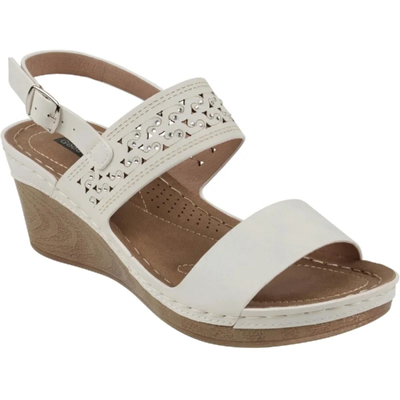 Sandals with airy sole beds -Good Choice Womens Foley Faux Suede Wedge Sandals