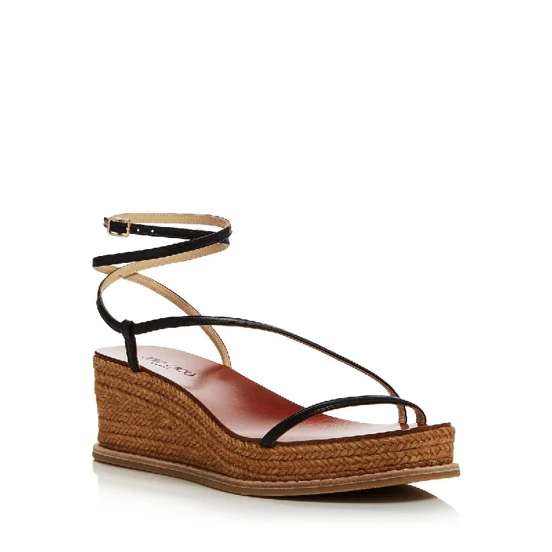 Sandals with open sole treads -Jimmy Choo Womens Drive 60 Leather Open Toe Wedge Sandals