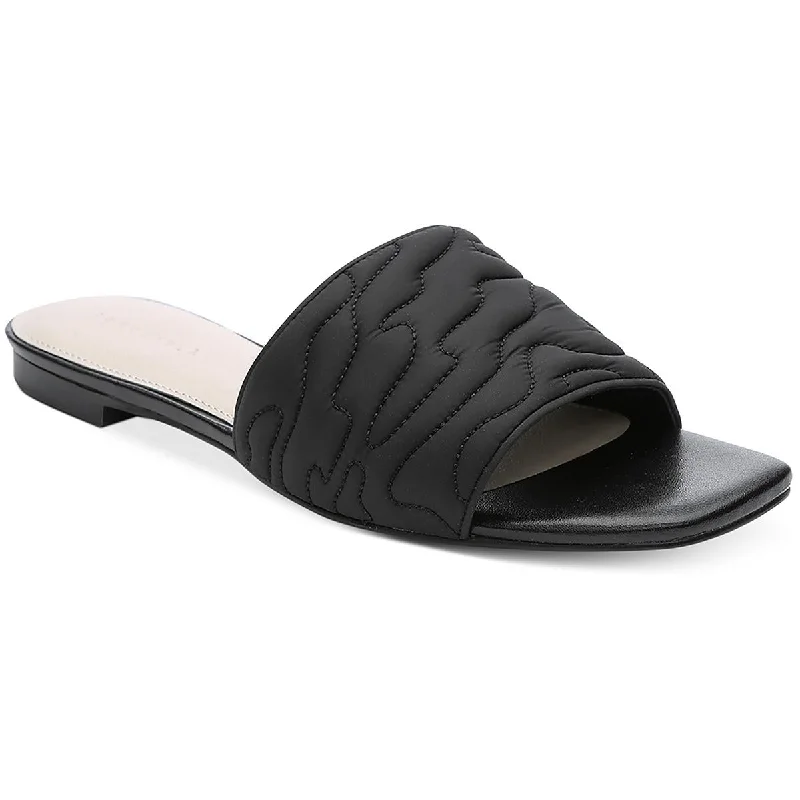 Easy sandals with shorts looks -Sanctuary Womens Club 2.0 Leather Quilted Slide Sandals