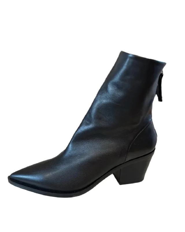 Boots for casual dusk lunches -Gema Pointed Toe Bootie | Old Nero