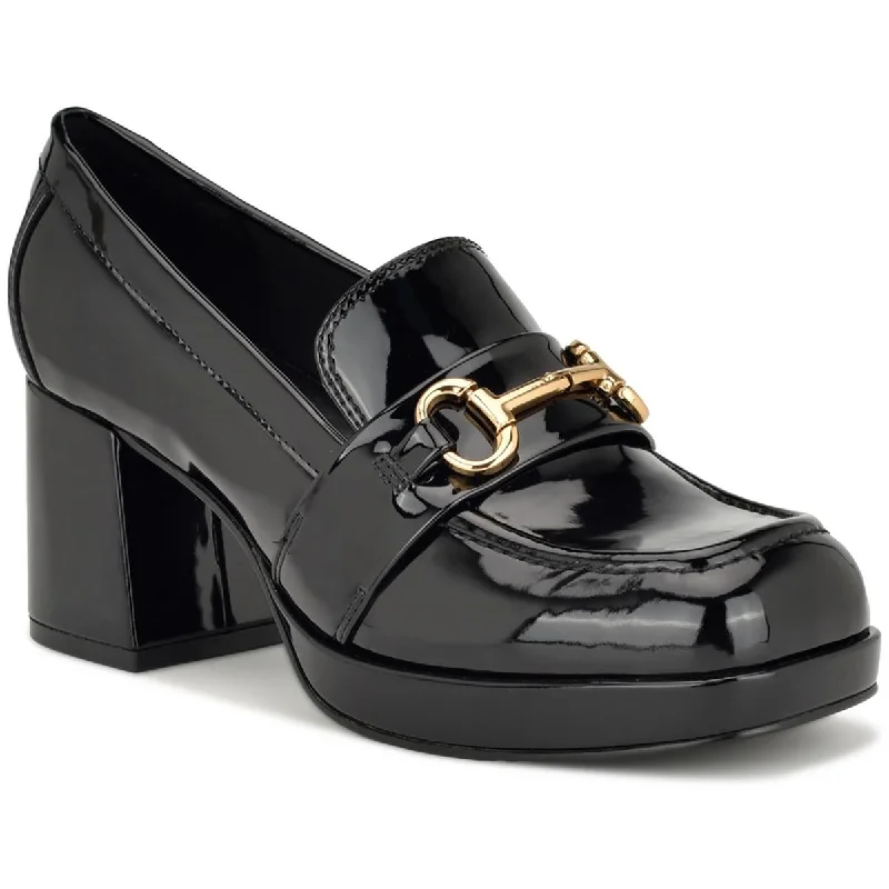 Loafers with quiet non-slip treads -Nine West Womens Tryah 3 Patent Platform Loafers