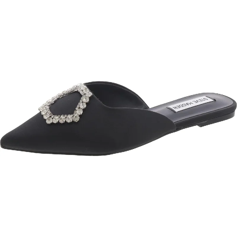 Slippers with high heels -Flore Womens Satin Embellished Mules