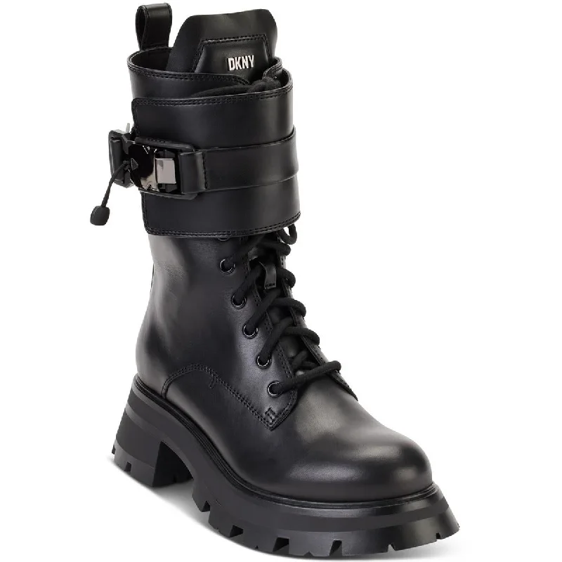 Boots with airy sole padding -DKNY Womens Sava Magnetic Closer Lug Sole Combat & Lace-up Boots