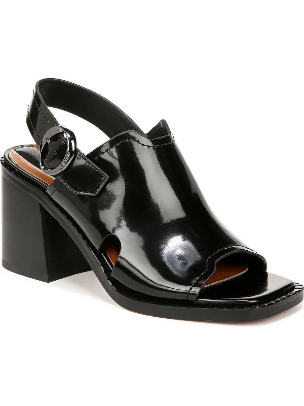 High heels for quick elegance -AMY Womens Patent Leather Square Toe Slingback Heels