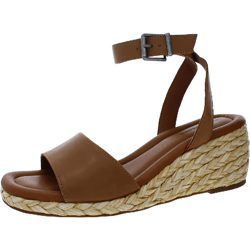 Cheap sandals with shore deals -Lucky Brand Womens Nalmo Leather Ankle Strap Wedge Sandals