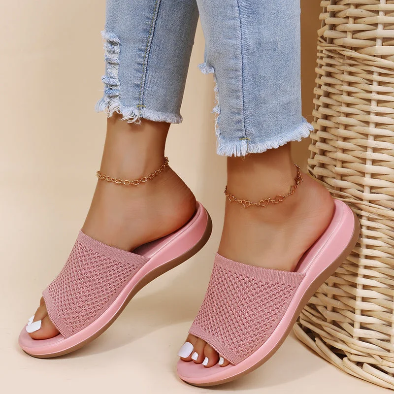 Slippers with sturdy midsoles -Ladies stylish high heel pink slides low cheap luxury pu sole latest design color pictures summer slippers for women