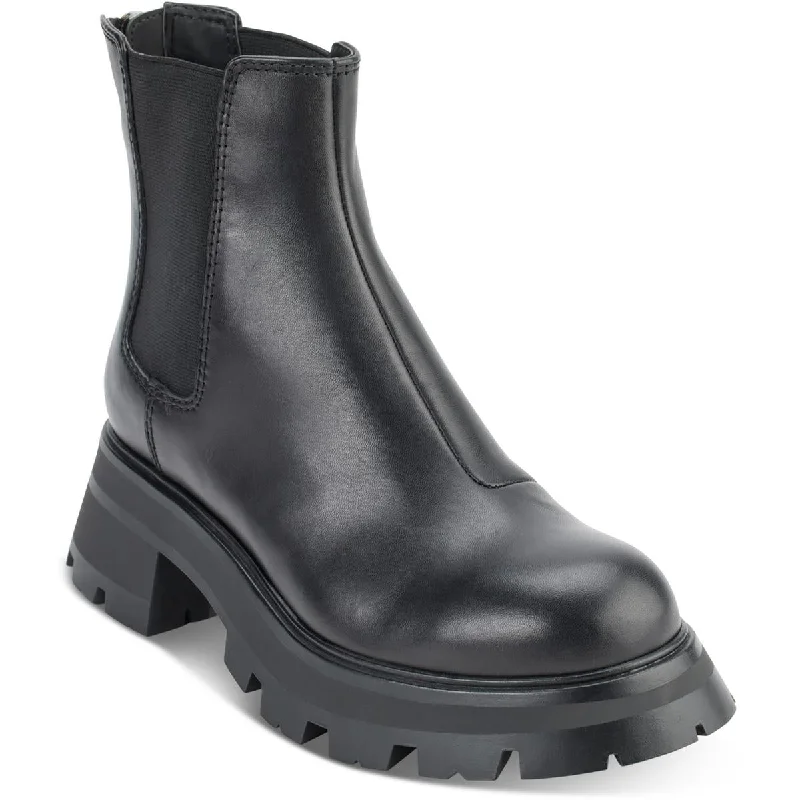 Boots with thick padded soles -DKNY Womens Sasha Leather Round toe Chelsea Boots