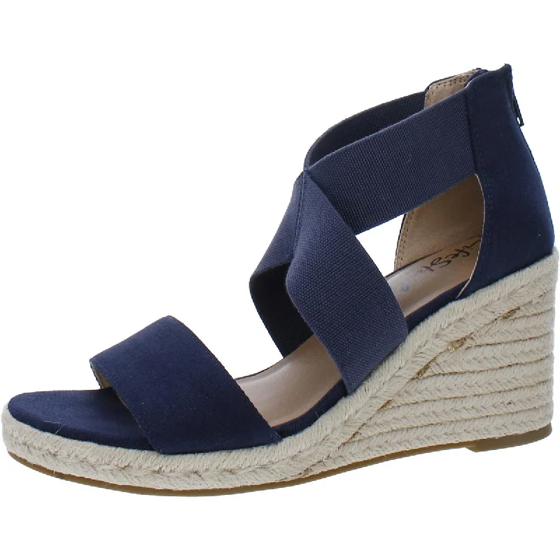 Sandals with short shore calm -LifeStride Womens Thrive Canvas Open Toe Wedge Sandals