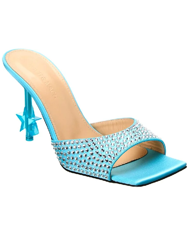 Slippers for early ease -Mach & Mach Crystal-Embellished Star Satin Mule