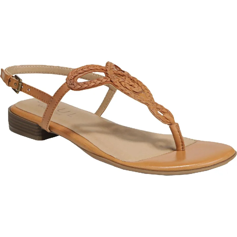 Sandals with gloss strap piles -SOUL Naturalizer Womens Ready Leather Flat Sandals