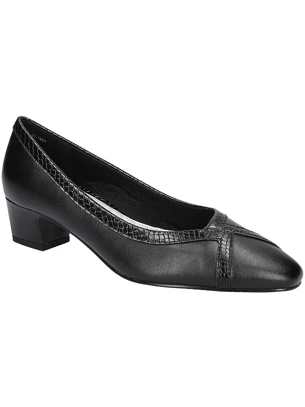 Myrtle Womens Faux Leather Embossed Pumps