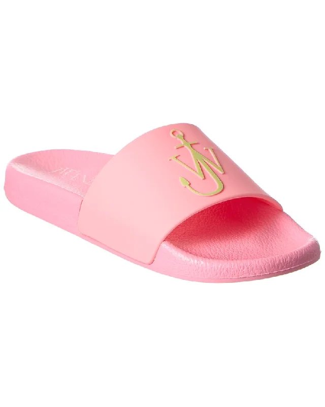 Slippers with bright shades -JW Anderson Anchor Logo Rubber Slide