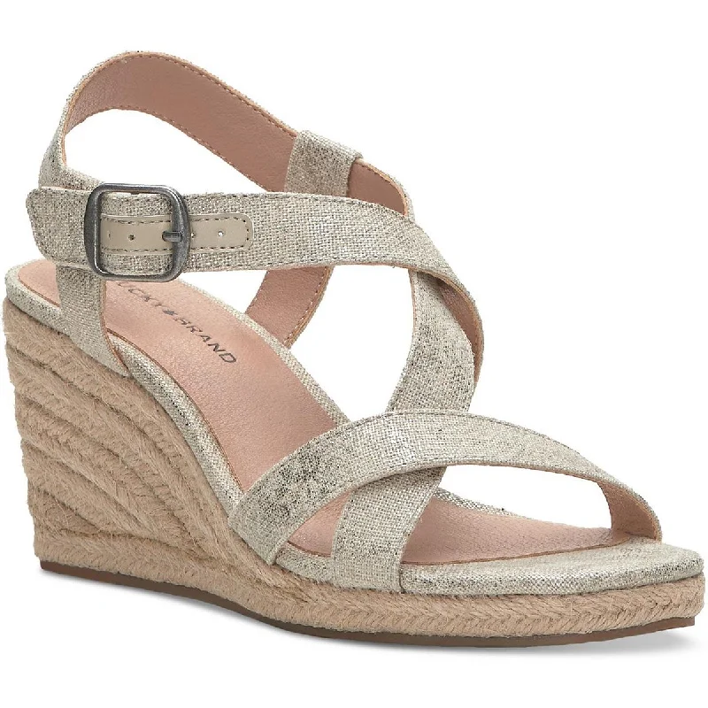 Sandals with shore vibes -Lucky Brand Womens Mytila Criss-Cross Open Toe Wedge Sandals