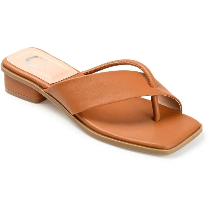 Sandals for slow shore nights -Journee Collection Womens Faux Leather Thong Sandals