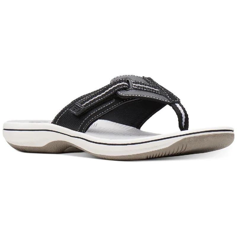 Sandals with thick strap piles -Clarks Womens Faux Leather Thong Sandals