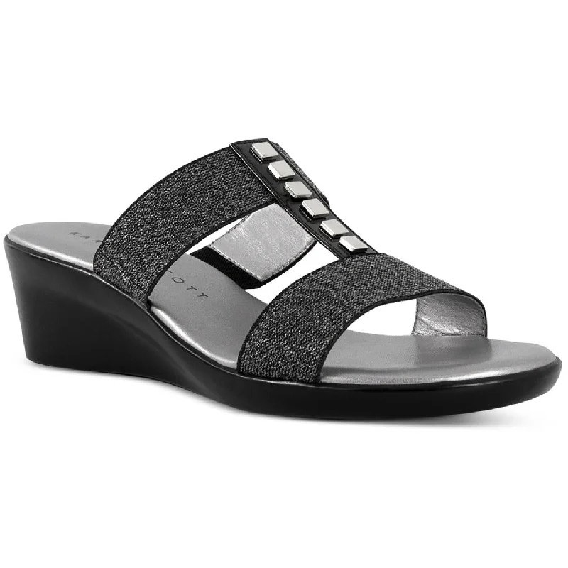 Sandals with trim shore flair -Karen Scott Womens Shirmaa Comfort Insole  Slide Sandals