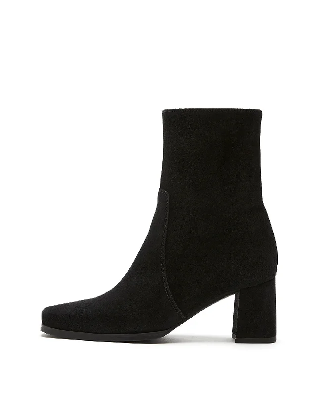 Boots for women with narrow heels -Faye Snip Toe Bootie | Black