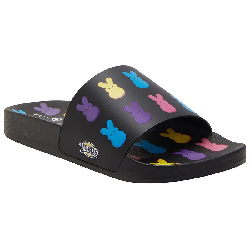 Sandals with tight sole beds -Katy Perry Womens The Peeps Bunny Slide Flat Slip On Slide Sandals