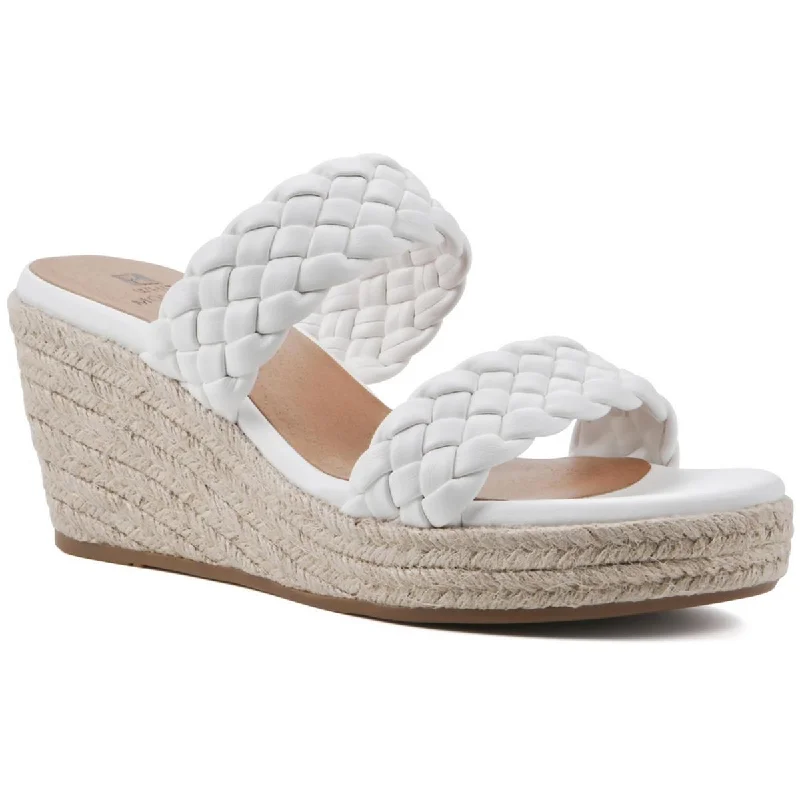 Sandals with bright strap piles -White Mountain Womens Yoyo Woven  Wedge Sandals