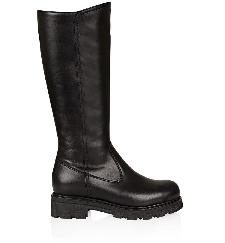 Boots with steady sole bases -AXEL SHEARLING-LINED LEATHER BOOT