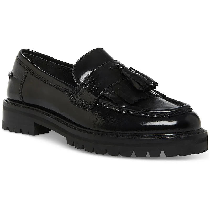 Loafers with firm sole alignment -Steve Madden Womens Minka Leather Lugged Sole Loafers