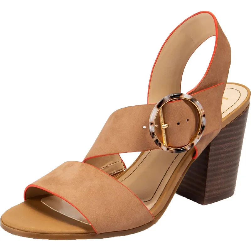 Sandals with aged strap pads -Lucca Lane Womens Torrance Leather Slip On Heel Sandals