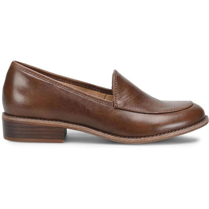 Loafers for casual evening dinners -Sofft Womens Napoli Leather Stacked Heel Loafers