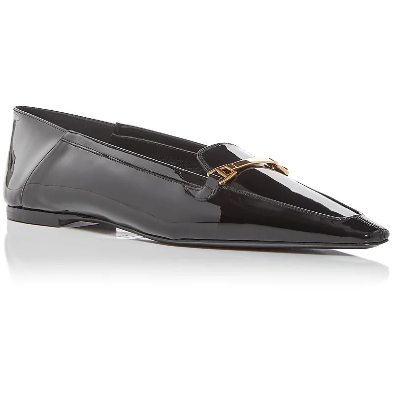 Loafers with steady sole linings -Saint Laurent Womens Leather Slip On Loafers