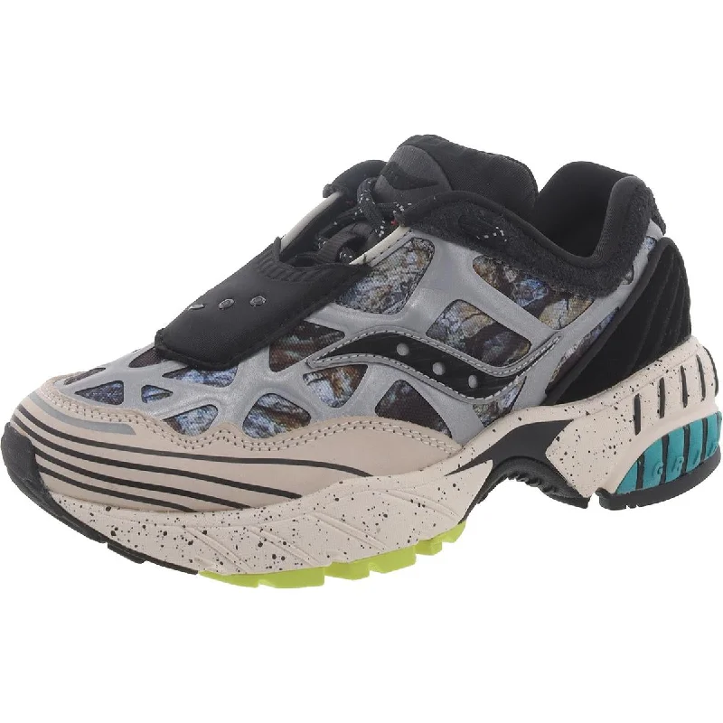 Running shoes for race prep -Saucony Mens Grid Web Lace-Up Padded Insole Running & Training Shoes