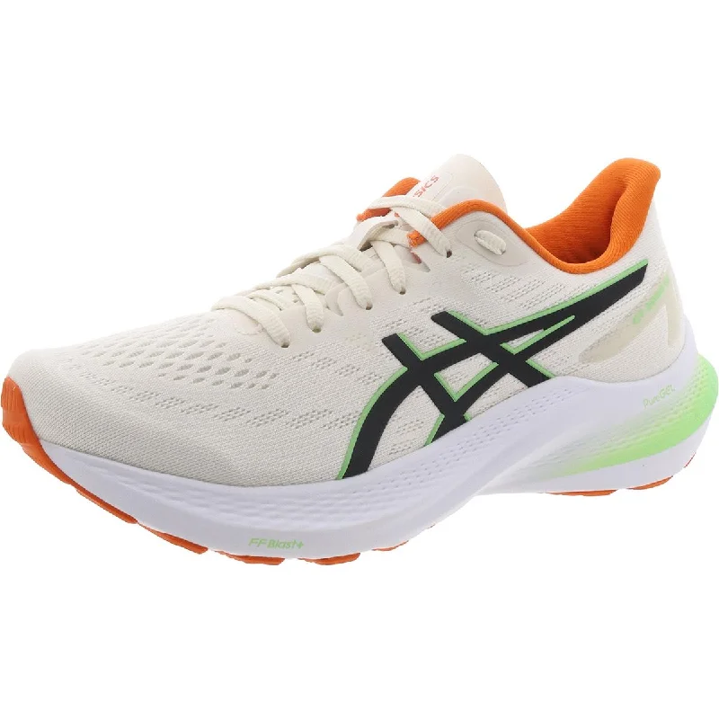 Running shoes with stylish laces -Asics Mens GT-2000 12 Lace-Up Padded Insole Running & Training Shoes