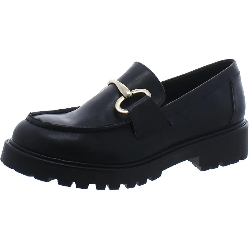 Loafers for outdoor coffee breaks -Steve Madden Womens Haezel Faux Leather Bit Loafers