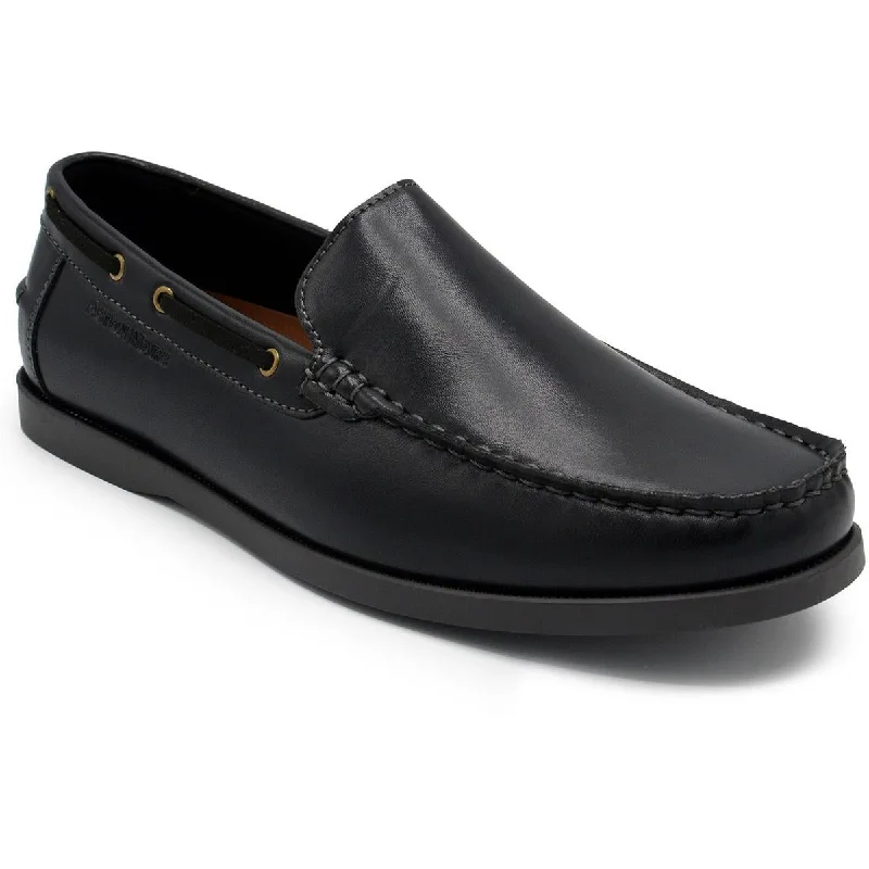 Loafers with enhanced sole grip -Aston Marc Mens Abrams Faux Leather Embellished Loafers