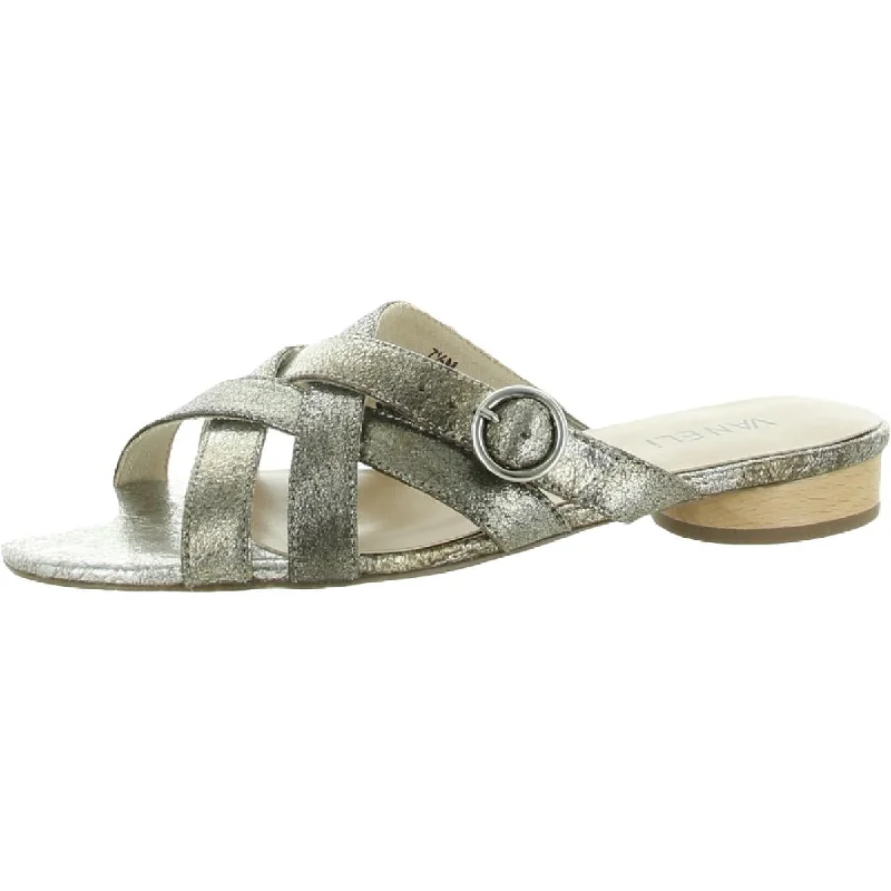 Mocha sandals for warm hues -VANELi Womens Brogan Leather Metallic Huarache Sandals