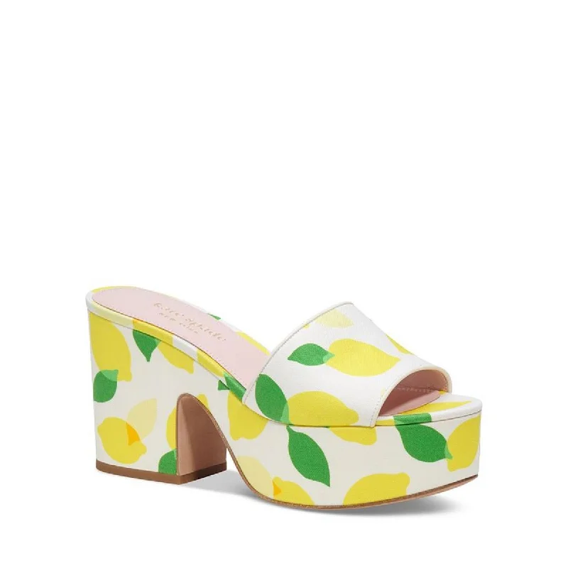 Sandals with breezy twill blend -Kate Spade New York Womens Ibiza Canvas Peep-Toe Platform Sandals