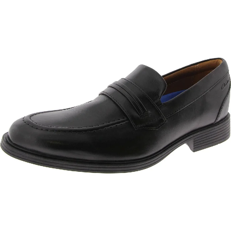 Loafers with plush heel linings -Clarks Mens Malwood Low Leather Slip On Loafers