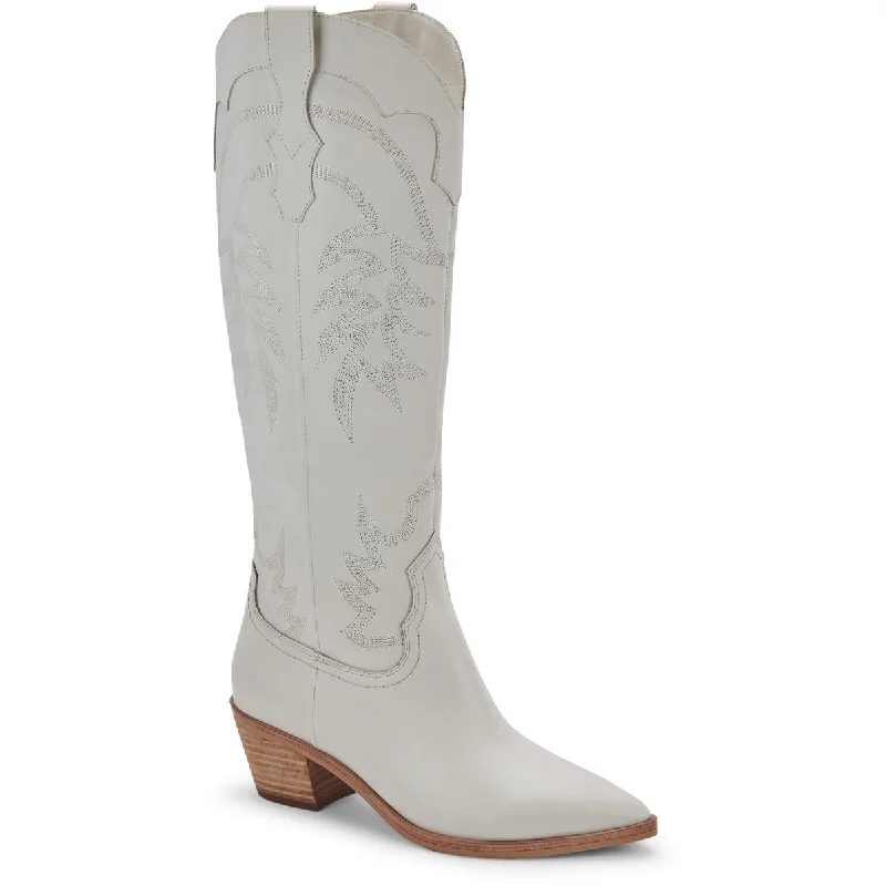 Boots with firm heel cushioning -Dolce Vita Womens Solida Leather Mid-Calf Cowboy, Western Boots