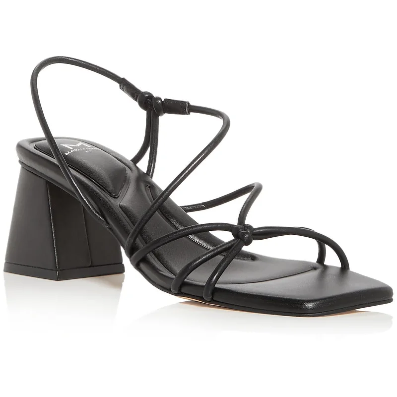 Sandals for crisp shore morns -Marc Fisher LTD Womens Calynda Faux Leather Dressy Slingback Sandals