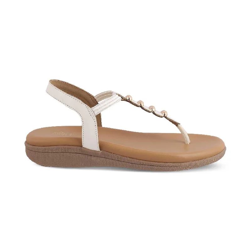 Flats with rugged fabric -The Velencia White Women's Casual Flats Tresmode