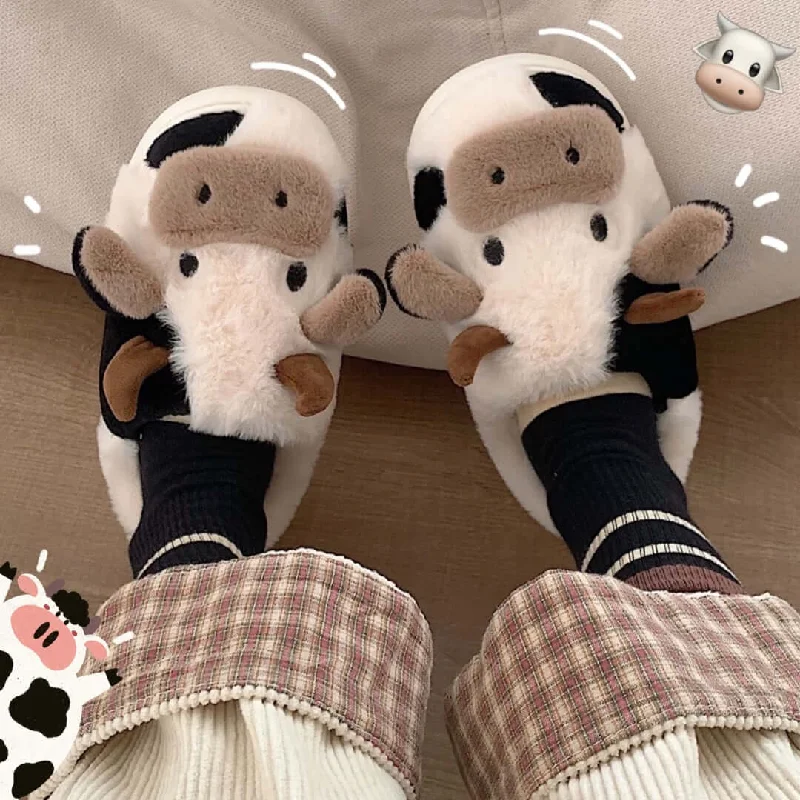 Slippers for extended calm -Women and men Cartoon Cow House Slippers