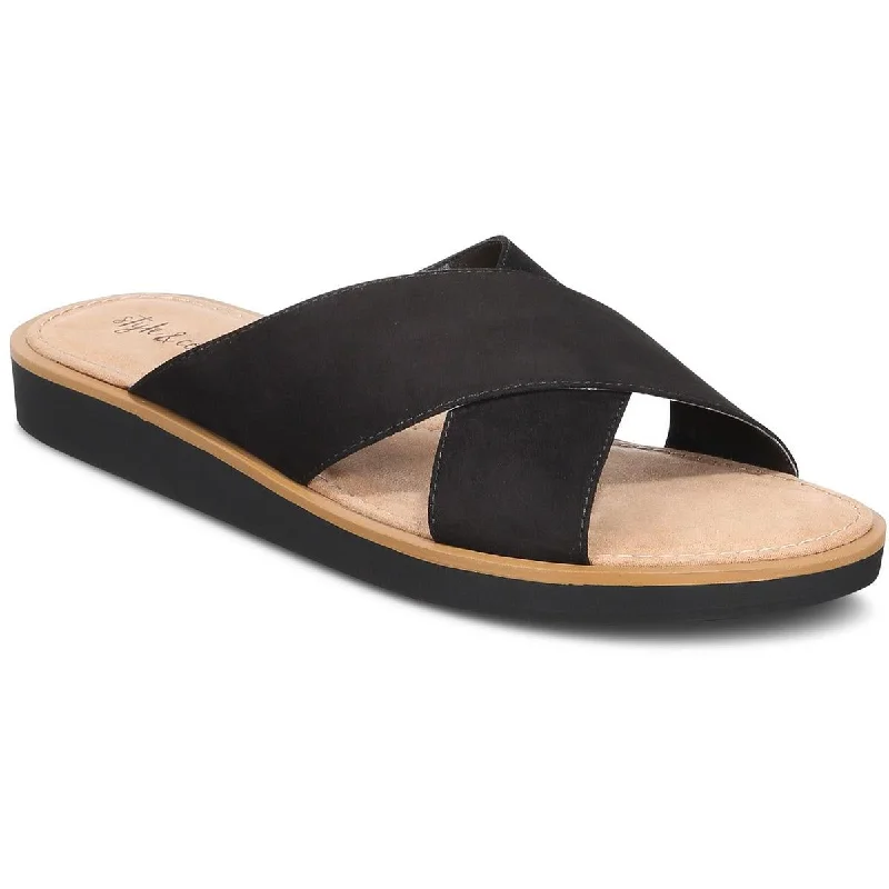 Sandals with tight sole beds -Style & Co. Womens Melodyy  Slip On Open Toe Slide Sandals