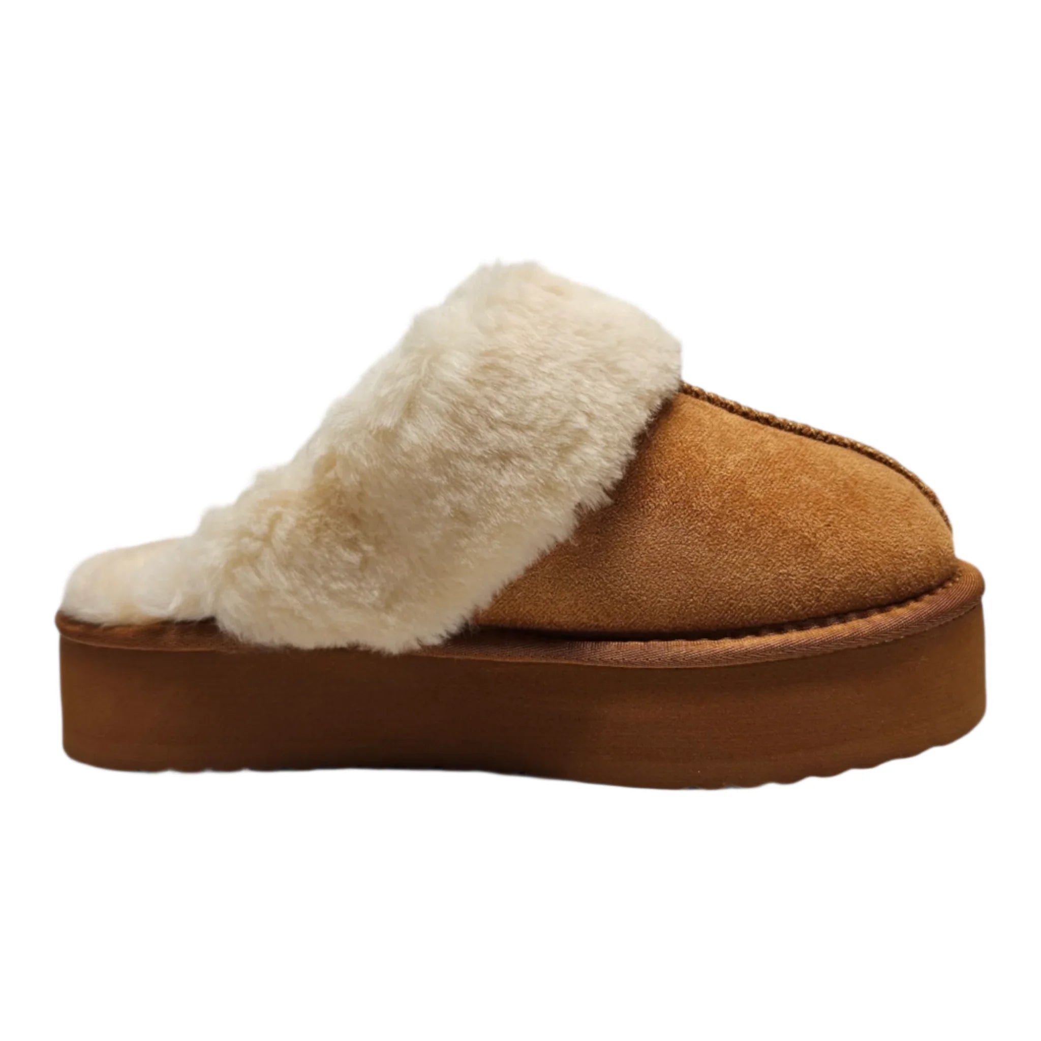 Slippers for quick lounging -Darwin Fuzzy Platform Slippers