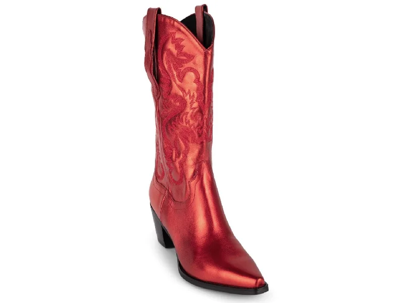 Boots for indoor dusk suppers -Jeffrey Campbell: Dagget in Red Metallic