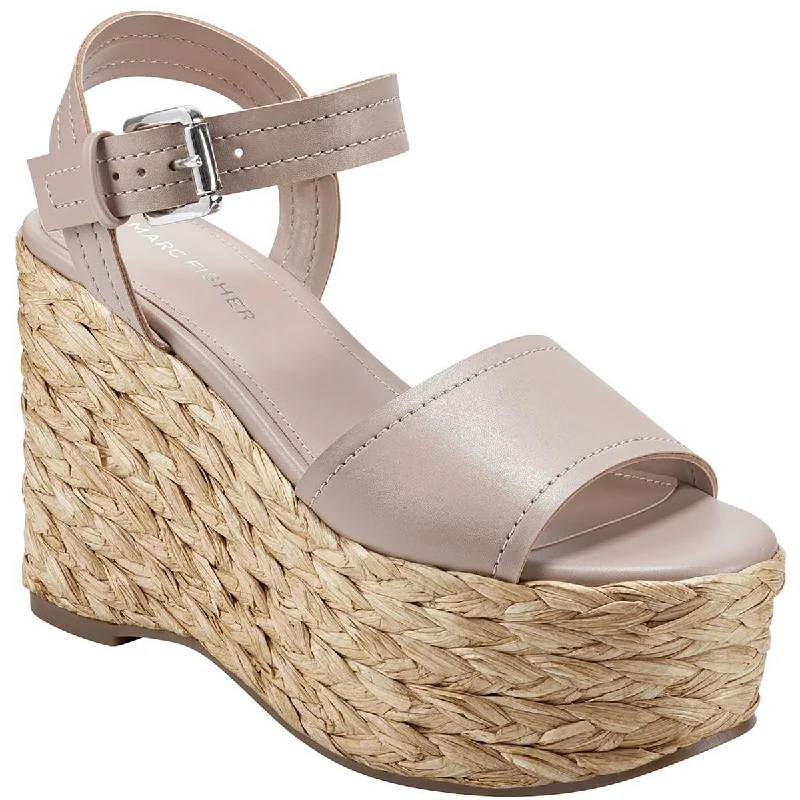 Steal sandals with shore prices -Marc Fisher Womens Burian Faux Leather Platform Wedge Sandals