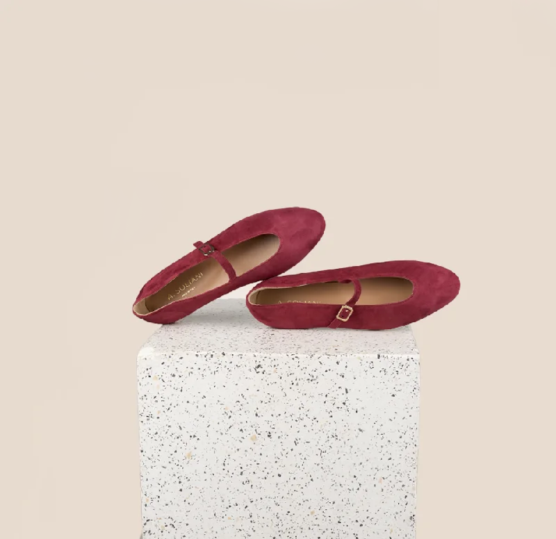 Slip-on flats for vacations -Bari - Apple Suede